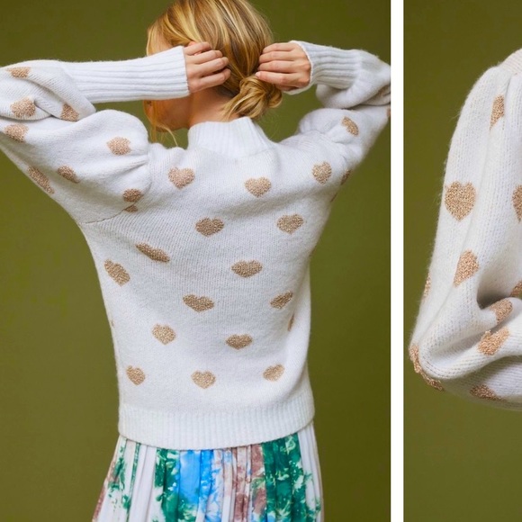Anthropologie Hearts High Neck Sweater Size XL. - Picture 4 of 7